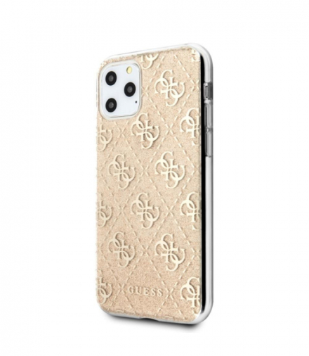 Nakładka do iPhone 11 Pro Max GUHCN65PCU4GLGO złota hard case 4G Glitter TFO Guess GSM097375