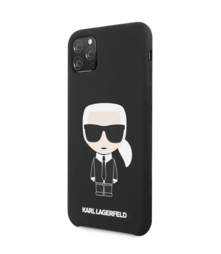 Nakładka do iPhone 11 Pro Max KLHCN65SLFKBK czarna hard case Silicone Iconic TFO Karl Lagerfeld GSM098508