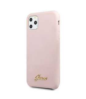 Nakładka do iPhone 11 Pro Max GUHCN65LSLMGLP jasno-różowa hard case Vintage Gold Logo TFO Guess GSM099785