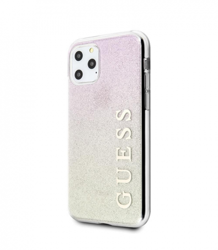 Nakładka do iPhone 11 Pro Max GUHCN65PCUGLGPI różowo-złota hard case Glitter Gradient TFO Guess GSM100109