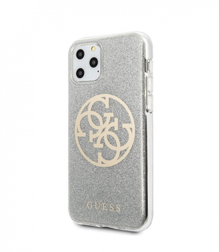 Nakładka do iPhone 11 Pro GUHCN58PCUGLLG jasno szary hard case Glitter Gradient 4G Logo TFO Guess GSM100121