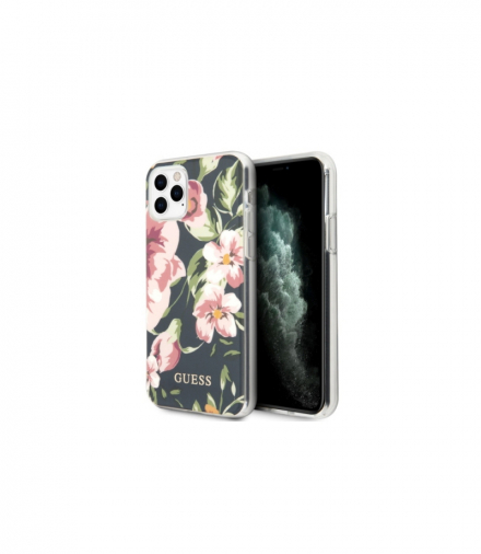 Nakładka do iPhone 11 Pro GUHCN58IMLFL03 granatowa hard case Flower Collection TFO Guess GSM102708
