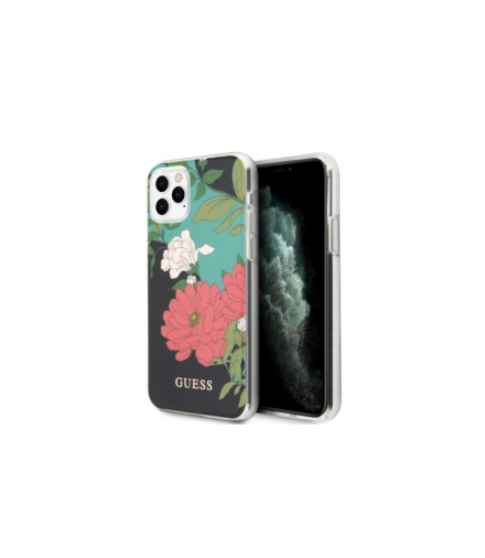 Nakładka do iPhone 11 Pro Max GUHCN65IMLFL01 czarny hard case Flower Collection TFO Guess GSM102714