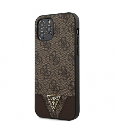 Nakładka do iPhone 12 Pro Max 6,7" GUHCP12LPU4GHBR brązowa hard case 4G Triangle Collection TFO Guess GSM104817