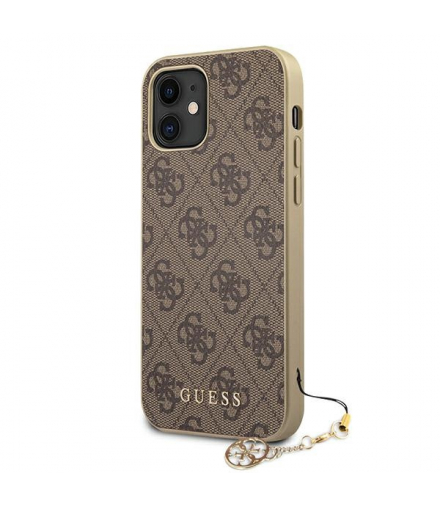 Nakładka do iPhone 12 Mini 5,4" GUHCP12SGF4GBR brązowa hard case 4G Charms Collection TFO Guess GSM104848