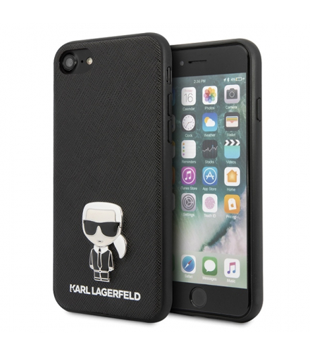 Nakładka do iPhone 11 Pro Max KLHCN65IKFBMBK czarna hard case Saffiano Iconic Metal TFO Karl Lagerfeld GSM105983
