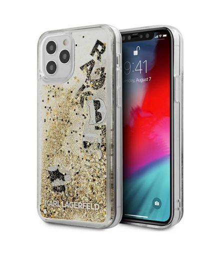 Nakładka do iPhone 12 / 12 Pro 6,1" KLHCP12MROGO złota hard case Glitter Charms TFO Karl Lagerfeld GSM106037