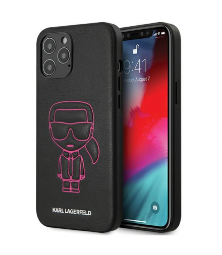 Nakładka do iPhone 12 Pro Max 6,7" KLHCP12LPCUIKPI różowa hard case Karl Iconic Outline TFO Karl Lagerfeld GSM106043