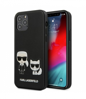 Nakładka do iPhone 12 Pro Max 6,7" KLHCP12LPCUSKCBK czarna hard case Iconic Karl & Choupette TFO Karl Lagerfeld GSM106046