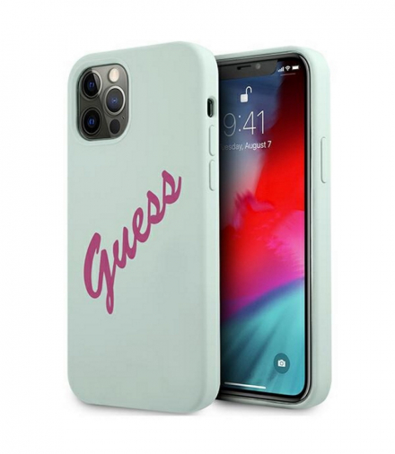 Nakładka do iPhone 12 Pro Max 6,7" GUHCP12LLSVSBF niebiesko-fuksja hard case Silicone Vintage TFO Guess GSM109219
