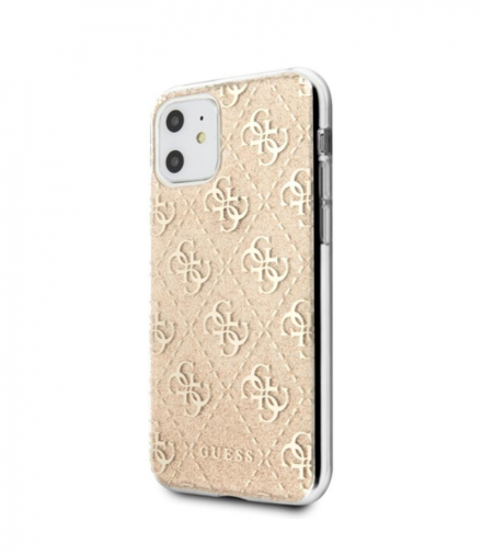 Nakładka do iPhone 12 / 12 Pro 6,1" GUHCP12MPCU4GLGO złote hard case 4G Glitter TFO Guess GSM109253