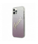 Nakładka do iPhone 12 / 12 Pro 6,1" GUHCP12MPCUGLSPI różowa hard case Glitter Gradient Script TFO Guess GSM109258