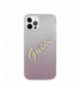 Nakładka do iPhone 12 / 12 Pro 6,1" GUHCP12MPCUGLSPI różowa hard case Glitter Gradient Script TFO Guess GSM109258