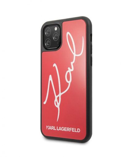 Nakładka do iPhone 11 KLHCN61DLKSRE czerwona hard case Signature Glitter TFO Karl Lagerfeld GSM109303