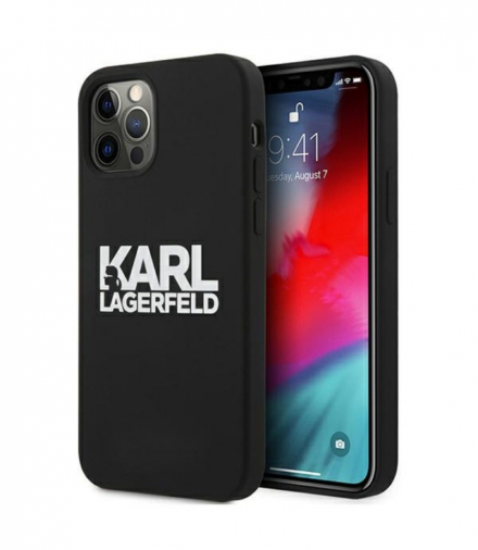 Nakładka do iPhone 11 KLHCN61SLKLRBK czarna hard case Silicone Stack Logo TFO Karl Lagerfeld GSM109306