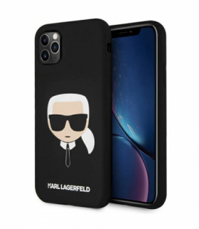 Nakładka do iPhone 11 Pro Max KLHCN65SLKHBK czarna hard case Silicone Karl's Head TFO Karl Lagerfeld GSM109309