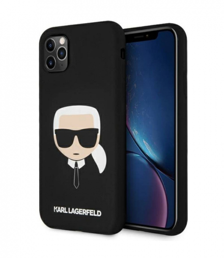 Nakładka do iPhone 11 Pro Max KLHCN65SLKHBK czarna hard case Silicone Karl's Head TFO Karl Lagerfeld GSM109309