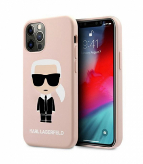 Nakładka do iPhone 12 Pro Max 6,7" KLHCP12LSLFKPI jasnoróżowa hard case Silicone Iconic TFO Karl Lagerfeld GSM109314