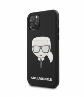 Nakładka do iPhone 12 / 12 Pro 6,1" KLHCP12MSLKHBK czarna hard case Silicone Karl's Head TFO Karl Lagerfeld GSM109326