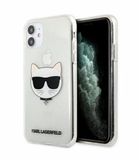 Nakładka do iPhone 12 Pro Max 6,7" KLHCP12LCHTUGLS srebrna hard case Glitter Choupette TFO Karl Lagerfeld GSM109752