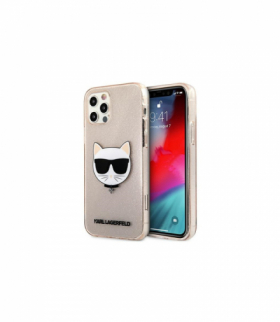 Nakładka do iPhone 12 / 12 Pro 6,1" KLHCP12MCHTUGLGO złota hard case Glitter Choupette TFO Karl Lagerfeld GSM109761