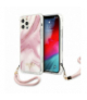 Nakładka do iPhone 12 Pro Max 6,7" GUHCP12LKSMAPI różowa hard case Marble with cord Collection TFO Guess GSM111190