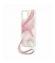 Nakładka do iPhone 12 Pro Max 6,7" GUHCP12LKSMAPI różowa hard case Marble with cord Collection TFO Guess GSM111190