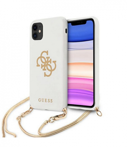 Nakładka do iPhone 12 / 12 Pro 6,1" GUHCP12MLSC4GWH biała hard case 4G Gold Chain Collection TFO Guess GSM111217