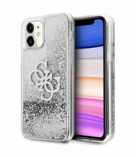 Nakładka do iPhone 12 / 12 Pro 6,1" GUHCP12MLG4GSI srebrne hard case 4G Big Liquid Glitter TFO Guess GSM111314