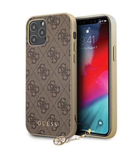 Nakładka do iPhone 13 Mini 5,4" GUHCP13SGF4GBR brązowa hard case 4G Charms Collection TFO Guess BRA011103