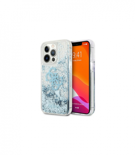 Nakładka do iPhone 13 Mini 5,4" GUHCP13SLG4GBL niebieska hard case 4G Big Liquid Glitter TFO Guess BRA011104