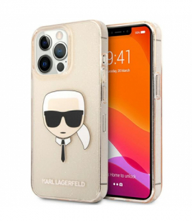 Nakładka do iPhone 13 Pro / 13 6,1" KLHCP13LKHTUGLGO złota hard case Glitter Karl`s Head TFO Karl Lagerfeld BRA011123