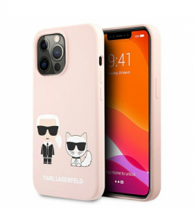 Nakładka do iPhone 13 6,1" KLHCP13MSSKCI hard case jasnoróżowa Silicone Karl & Choupette TFO Karl Lagerfeld BRA011143