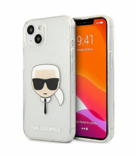 Nakładka do iPhone 13 6,1'' KLHCP13MKHTUGLS srebrna hard case Glitter Karl`s Head TFO Karl Lagerfeld GSM112958