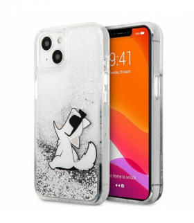 Nakładka do iPhone 13 Pro / 13 6,1'' KLHCP13LGCFS srebrna hard case Liquid Glitter Choupette Fun TFO Karl Lagerfeld GSM112978