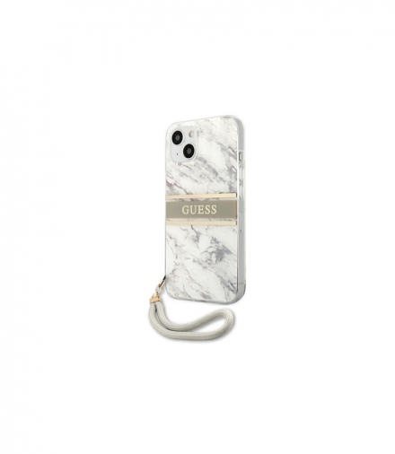 Nakładka do iPhone 13 6,1'' GUHCP13MKMABGR szara hard case Marble Strap Collection TFO Guess GSM112989