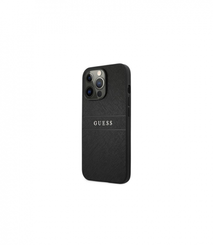 Nakładka do iPhone 13 6,1'' GUHCP13MPSASBBK czarna Saffiano Strap TFO Guess GSM113000