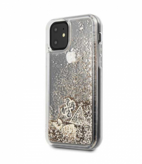 Nakładka do iPhone 11 GUHCN61GLHFLGO złota hard case Glitter Hearts TFO Guess GSM095666