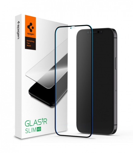 Szkło hartowane Glass FC iPhone 12/ iPhone 12 Pro black TFO Spigen BRA010442