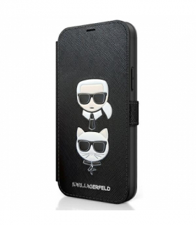 Etui do iPhone 12 / 12 Pro 6,1" KLFLBKP12MSAKICKCBK czarne book case Saffiano Karl & Choupette TFO Karl Lagerfeld GSM109294
