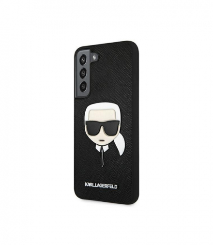 Nakładka do Samsung Galaxy S22 KLHCS22SSAKHBK hard case czarna Saffiano Karl`s Head TFO Karl Lagerfeld GSM115004