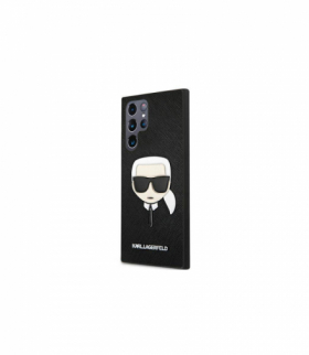Nakładka do Samsung Galaxy S22 Ultra KLHCS22LSAKHBK hard case czarna Saffiano Karl`s Head TFO Karl Lagerfeld GSM115006