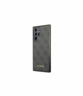 Nakładka do Samsung Galaxy S22 Ultra GUHCS22LG4GFGR szara hard case 4G Metal Gold Logo TFO Guess GSM115356