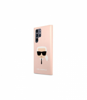 Nakładka do Samsung Galaxy S22 Ultra KLHCS22LSLKHPI różowa hard case Silicone Karl's Head TFO Karl Lagerfeld GSM115403