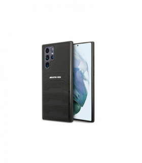Nakładka do Samsung Galaxy S22+ S906 AMHCS22MGSEBK czarna hardcase Leather Debossed Lines TFO AMG BRA100014