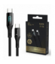 Extralink Smart Life USB Type-C to Type-C Cable Braided Czarny z wyświetlaczem LED Kabel USB-C 100W, 200cm EXTRALINK CABESL04