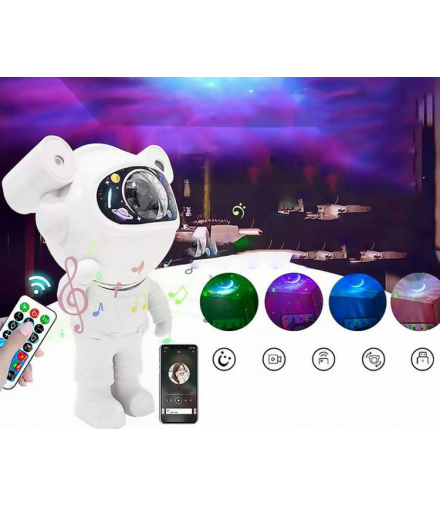 Lampka projektor astronauta mini, RGB,12-iluminacji świetlnych, księżyc,niebo,gwiazdy LX40452