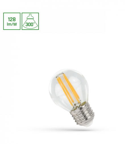 LED KULKA E27 230V 5,5W COG NW CLEAR Spectrum WOJ+14397_5.5W