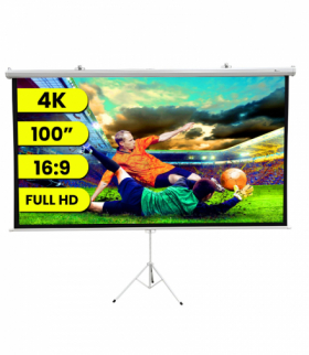 Extralink Projection Screen 100 Ekran projekcyjny 16:9, 220x125cm, PVC, pół-automatyczne zwijanie EXTRALINK EX.30521