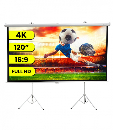 Extralink Projection Screen 120 Ekran projekcyjny 16:9, 266x149cm, PVC, pół-automatyczne zwijanie EXTRALINK EX.30538